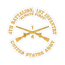 Load image into Gallery viewer, Kiss-Cut Stickers - Army - 4th Battalion, 1st Infantry Regiment Branch - Always First - US Army
