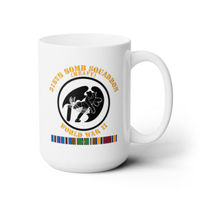 White Ceramic Mug 15oz - AAC - 318th Bomb Squadron - WWII w EUR SVC