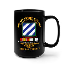Load image into Gallery viewer, Black Mug 15oz -  3rd ID - Right of Passage - Germany w Cold War SVC
