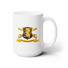 Load image into Gallery viewer, White Ceramic Mug 15oz - Army  - 6th Cavalry Regiment w Br - Ribbon
