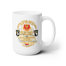 Load image into Gallery viewer, White Ceramic Mug 15oz - Army - 1st Bn, 320th FA, 101st Airborne Div - Invasion - 2003 w AA Badge - Map
