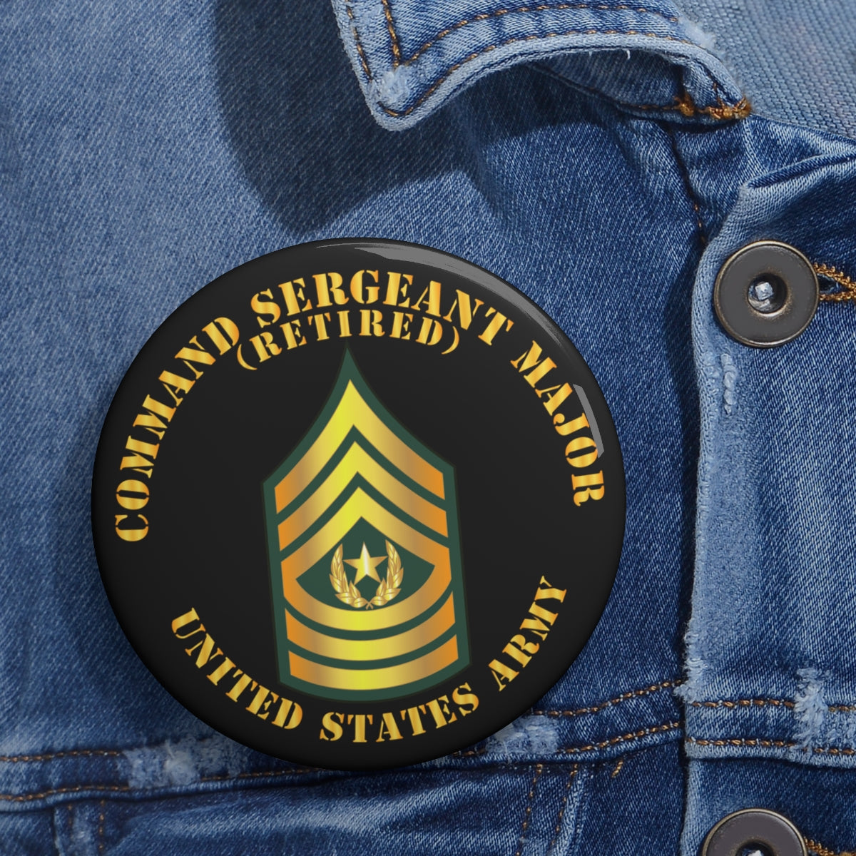 Custom Pin Buttons - Command Sergeant Major - CSM - Retired – MIP Brand ...