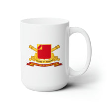 Load image into Gallery viewer, White Ceramic Mug 15oz - Army - 22nd Field Artillery w Br - Ribbon
