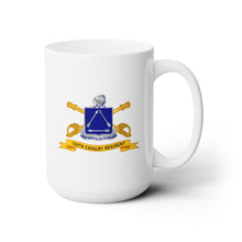 Load image into Gallery viewer, White Mug 15oz - Army  - 180th Cavalry Regiment w Br - Ribbon
