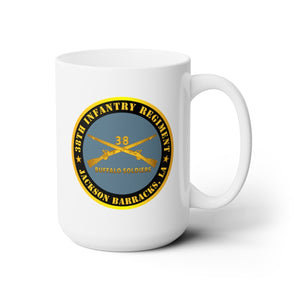 White Ceramic Mug 15oz - Army - 38th Infantry Regiment - Buffalo Soldiers - Jackson Barracks, LA w Inf Branch