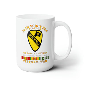 White Ceramic Mug 15oz - Army - 25th Scout Dog Platoon 1st Cav - VN SVC