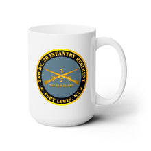 Load image into Gallery viewer, White Ceramic Mug 15oz - Army - 2nd Bn 3d Infantry Regiment - Ft Lewis, WA - The Old Guard w Inf Branch
