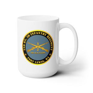 White Ceramic Mug 15oz - Army - 2nd Bn 3d Infantry Regiment - Ft Lewis, WA - The Old Guard w Inf Branch