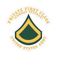 Load image into Gallery viewer, Kiss-Cut Stickers - Army - Private First Class - PFC - Combat Veteran - Flat X 300

