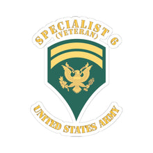 Load image into Gallery viewer, Kiss-Cut Stickers - Army - Enlisted - SPEC 6 - Specialist 6  - Std wo Txt X 300
