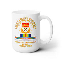 Load image into Gallery viewer, White Ceramic Mug 15oz - Army - 15th Cavalry Regiment - All for One - AEF  w SVC WWI
