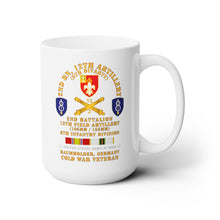 Load image into Gallery viewer, White Ceramic Mug 15oz - Army - 2nd Bn 12th Artillery - 105-155mm - 8th ID - Baumholder Germany  w COLD SVC
