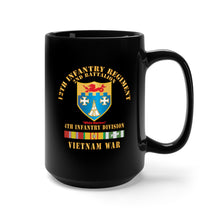 Load image into Gallery viewer, Black Mug 15oz - Army - 2nd Bn 12th Inf - 4th Infantry Div w VN Svc Ribbons X 300
