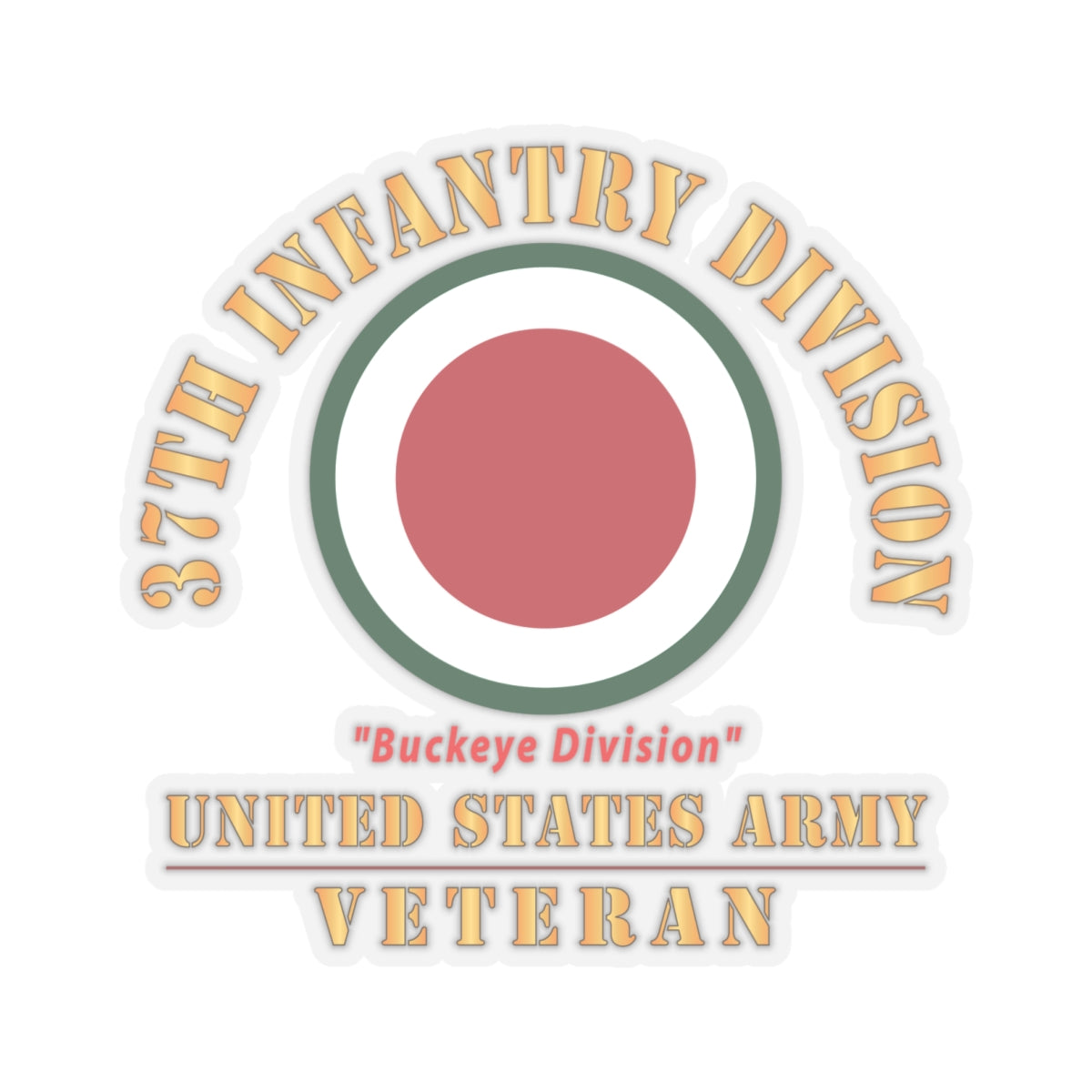 Kiss - Cut Stickers - Army - SSI - 37th Infantry Division - Buckeye Di ...