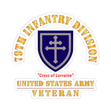 Load image into Gallery viewer, Kiss-Cut Stickers - Army - SSI - 79th Infantry Division - Cross of Lorraine - US Army Veteran X 300

