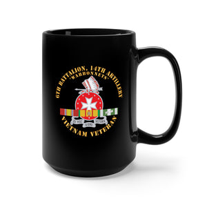 Black Mug 15oz - 6th Battalion, 14th Artillery Regiment - DUI - Warbonnets - VN SVC BAR - Top X 300