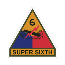 Load image into Gallery viewer, Kiss-Cut Stickers - SSI - 6th Armored Division w Name Tape
