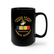 Load image into Gallery viewer, Black Mug 15oz - USMC - CAR - Combat Veteran - Afghanistan X 300
