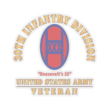 Load image into Gallery viewer, Kiss - Cut Stickers - Army - SSI - 30th Infantry Division - Roosevelts SS - US Army Veteran X 300
