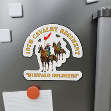 Load image into Gallery viewer, Die-Cut Magnets - 10th Cavalry Regiment w Cavalrymen - Buffalo Soldiers
