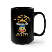 Load image into Gallery viewer, Black Mug 15oz - Army - 4th Battalion 73rd Armor Regiment,Thunderbolts - Veteran W DUI - Br X 300
