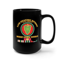 Load image into Gallery viewer, Black Mug 15oz - 24th Infantry Division - Desert Storm Veteran X 300
