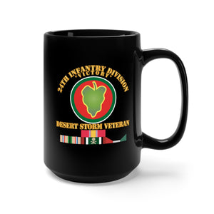 Black Mug 15oz - 24th Infantry Division - Desert Storm Veteran X 300