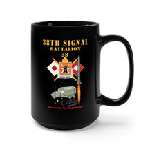 Load image into Gallery viewer, Black Mug 15oz - 38th Signal Bn - DUI - Br - Pershing Firing w Commo Station - Sat Dish X 300
