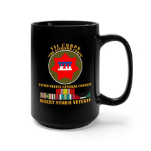 Load image into Gallery viewer, Black Mug 15oz - VII Corps - US Central Command - Desert Storm Veteran
