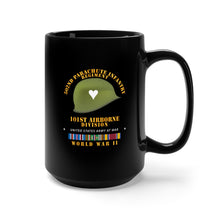 Load image into Gallery viewer, Black Mug 15oz - Army  - 502nd PIR 101st  Helmet - WWII w EUR SVC
