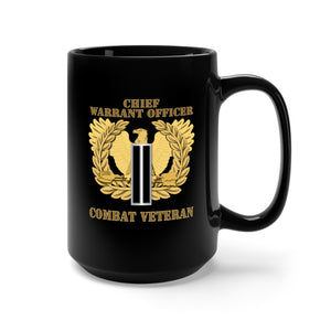 Black Mug 15oz - Emblem - Warrant Officer - CW6 - Combat Veteran X 300