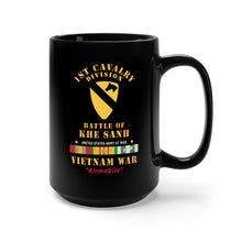 Load image into Gallery viewer, Black Mug 15oz - Army - 1st Cavalry Division - SSI - Battle of Khe Sanh - VIetnam War - Airmobile w VN
