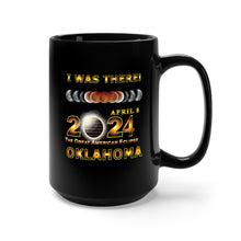 Load image into Gallery viewer, Black Mug 15oz - Total Eclipse - 2024 - I was There w Yellow Outline - OKLAHOMA
