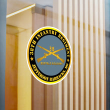 Load image into Gallery viewer, Kiss-Cut Vinyl Decals - Army - 38th Infantry Regiment - Buffalo Soldiers - Jefferson Barracks, MO w Inf Branch
