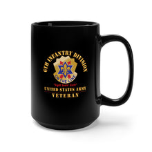 Load image into Gallery viewer, Black Mug 15oz - Army - DUI - 6th Infantry Division - Sight Seein' Sixth - US Army Veteran X 300
