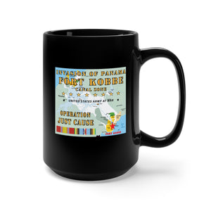 Black Mug 15oz - Invasion of Panama - Just Cause - Fort Kobbe - CZ w Svc Ribbons w Map X 300