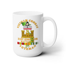Load image into Gallery viewer, White Ceramic Mug 15oz - Army - Vietnam Combat Veteran w 31st Engineer Bn w VN SVC
