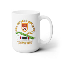 Load image into Gallery viewer, White Ceramic Mug 15oz - Army - 15th Cavalry Regiment - Cuban Pacification w CUBA SVC
