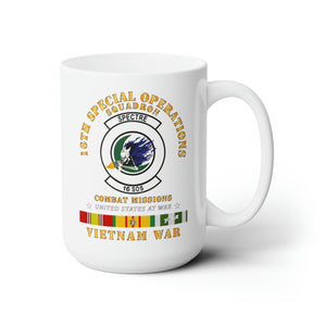 White Ceramic Mug 15oz - SOF - 16th SOS - Combat Missions w VN SVC