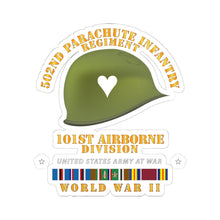 Load image into Gallery viewer, Kiss-Cut Stickers - Army  - 502nd PIR 101st  Helmet - WWII w EUR SVC
