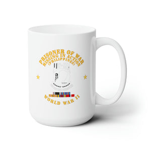 White Ceramic Mug 15oz - Army - POW - MIA - Phil w WWII POW SVC