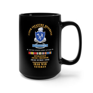 Black Mug 15oz - 179th Infantry Regiment - Tomahawks - Iraq Surge 2008 w CIB -  OIF - IRAQ SVC X 300