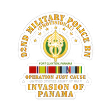 Load image into Gallery viewer, Kiss-Cut Stickers - Just Cause - 92nd Military Police Bn- Ft Clayton Panama w Svc Ribbons
