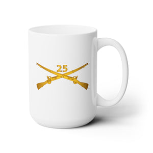 White Ceramic Mug 15oz - Army - 25th Infantry Regiment Branch wo Txt