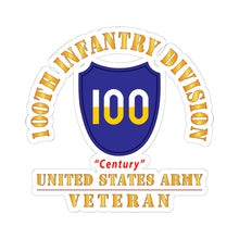 Load image into Gallery viewer, Kiss-Cut Stickers - Army - SSI - 100th Division - Century - US Army Veteran X 300
