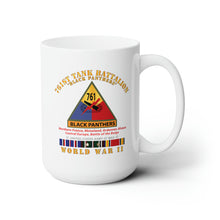 Load image into Gallery viewer, White Ceramic Mug 15oz - Army - 761st Tank Battalion - Black Panthers - w SSI
