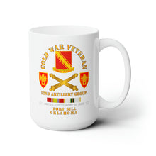 Load image into Gallery viewer, White Ceramic Mug 15oz - Army - Cold War Vet - 52nd Artillery Group - Fort Sill, OK w COLD SVC
