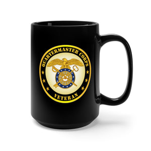 Black Mug 15oz - Army - Quartermaster Corps Branch Veteran