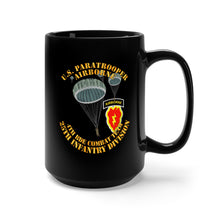 Load image into Gallery viewer, Black Mug 15oz - US Paratrooper - 4th Bde Cbt Tm - 25th Infantry Div
