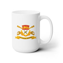 Load image into Gallery viewer, White Ceramic Mug 15oz - Army  - 15th Cavalry Regiment w Br - Ribbon
